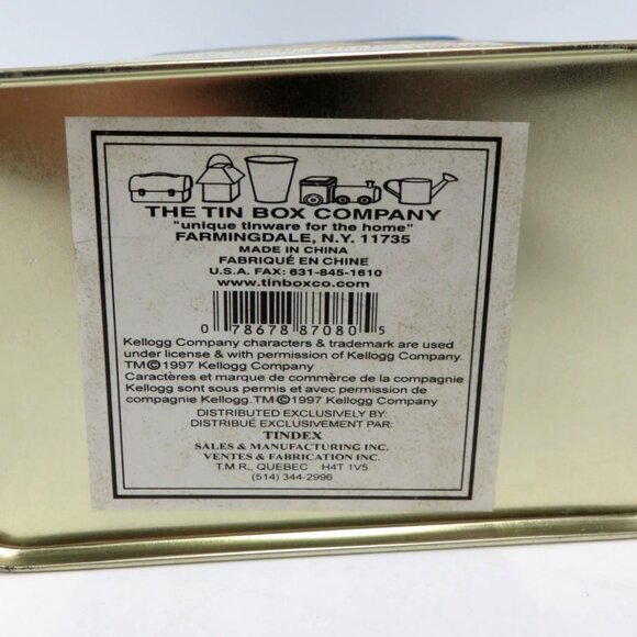 Kelloggs Vintage Corn Flakes Tin Box 1997 Blue And Red With Baby Images - Picture 5 of 10